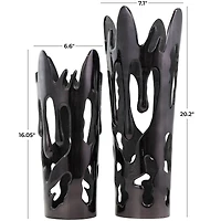 Black Contemporary Aluminum Drip Vase Set