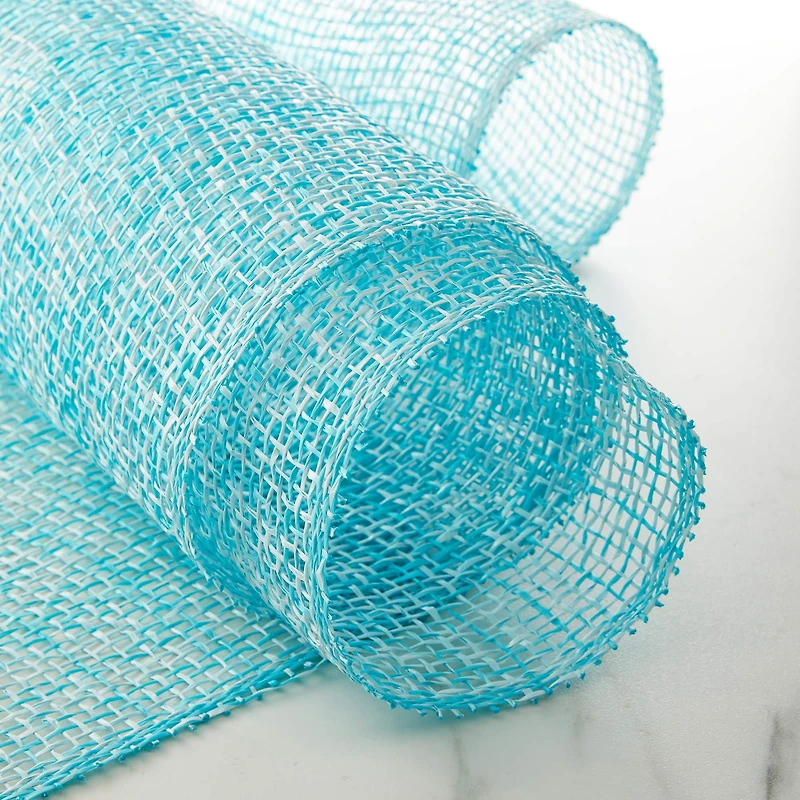 10" x 19ft. Light Blue & White Window Poly Burlap Mesh by Celebrate It™