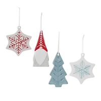 Etched Ceramic Ornament Set