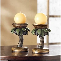 5" Coconut Tree Candleholder Set