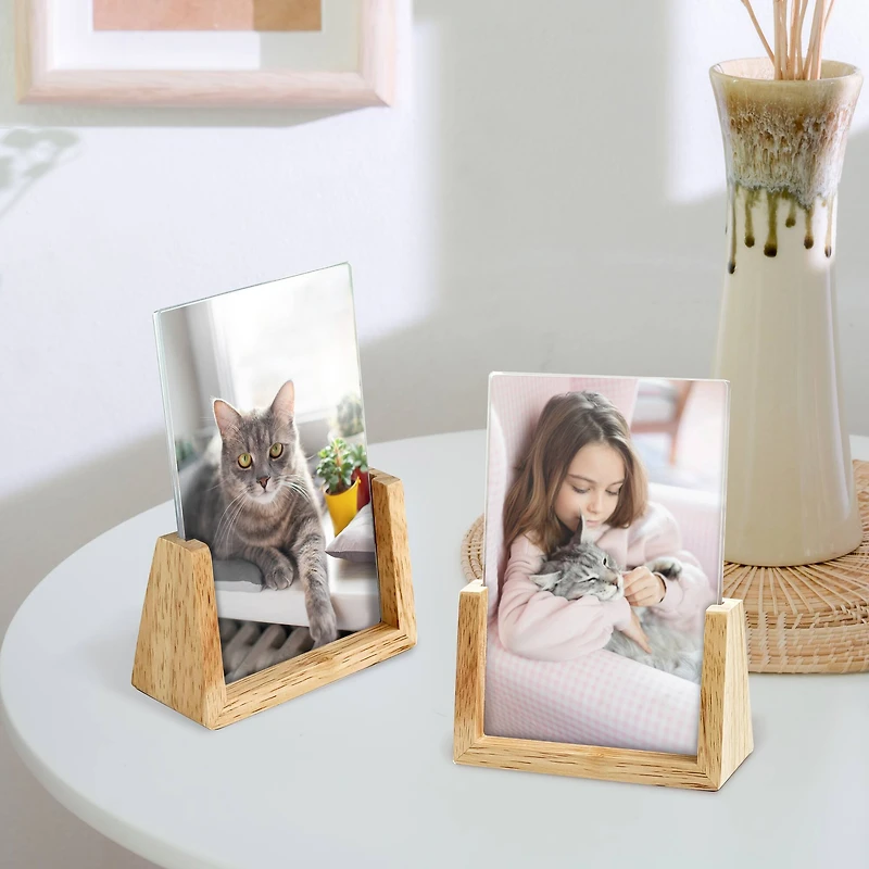 Expressions™ Clear Plastic Frame with Wood Base by Studio Décor