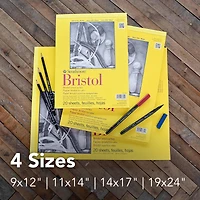 Strathmore Bristol Paper Pad, 300 Series, Tape-Bound, 20 Sheets, Vellum, 9" x 12"