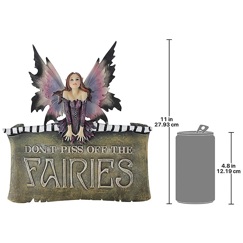Design Toscano Hand-Painted Collectible Edgy Fairy Garden Wall Plaque