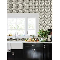 NuWallpaper Black Landondale Peel & Stick Wallpaper