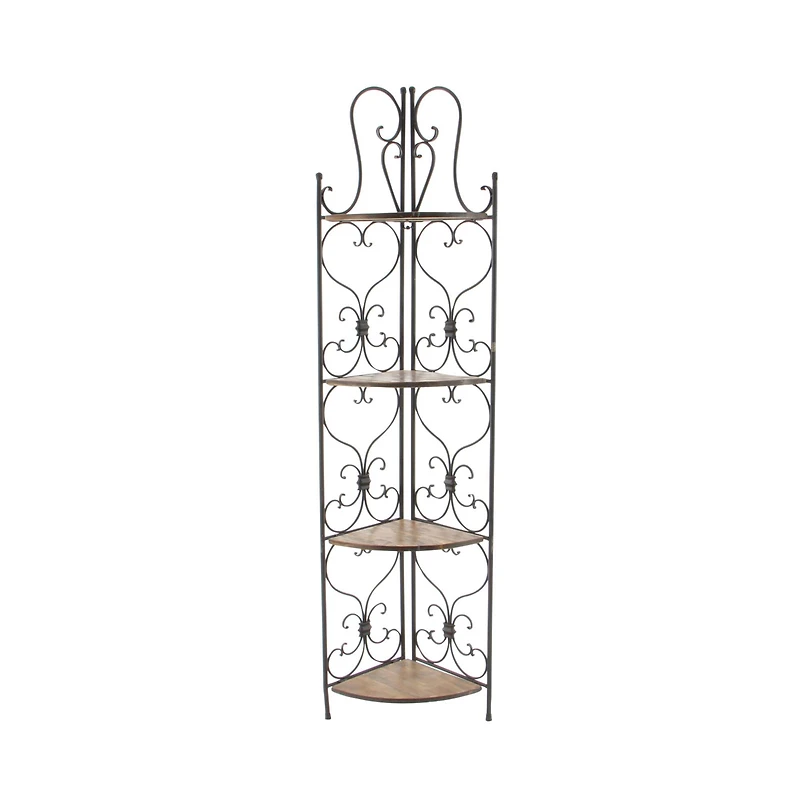 66" Brown Iron Farmhouse Baker's Rack