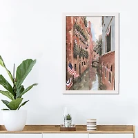 American Canals White Framed Print Under Plexiglass