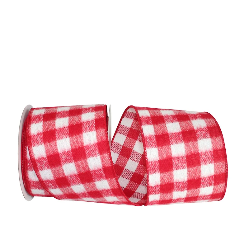 JAM Paper 4" x 10yd. Flannel Wired Gingham Check Ribbon