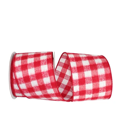 JAM Paper 4" x 10yd. Flannel Wired Gingham Check Ribbon