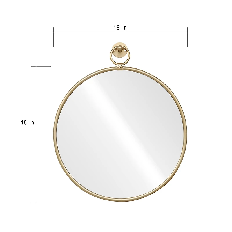 18" Round Wall Mirror in Gold Metal Frame by Ashland®