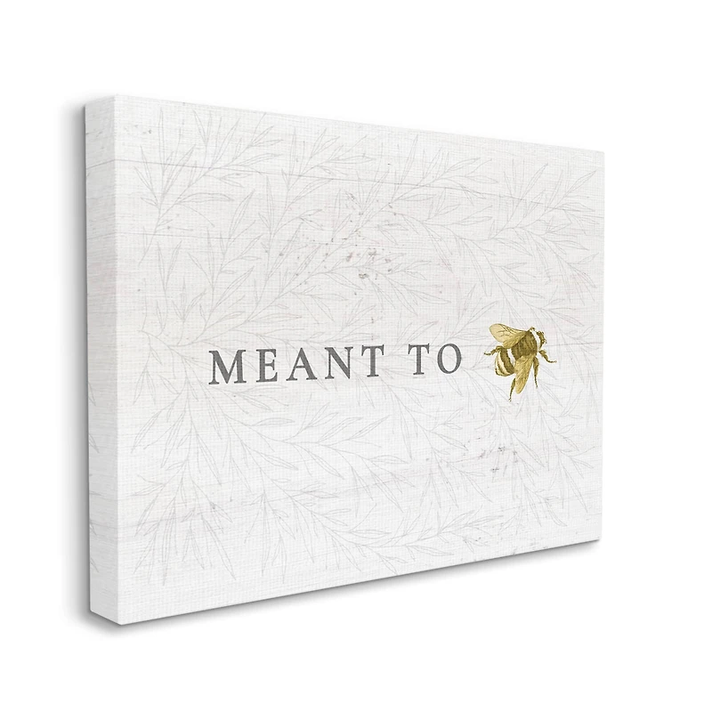 Stupell Industries Meant to Be Charming Phrase Honey Bee Pun Canvas Wall Art