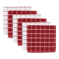 Barn Red Combo Windowpane Dishcloth, 6ct.