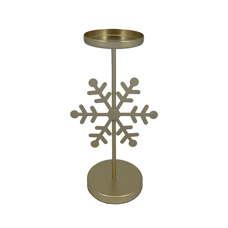 Gold Snowflake Pillar Candle Holder by Ashland