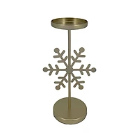Gold Snowflake Pillar Candle Holder by Ashland