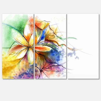 Designart - Abstract Multi color Flower Fusion