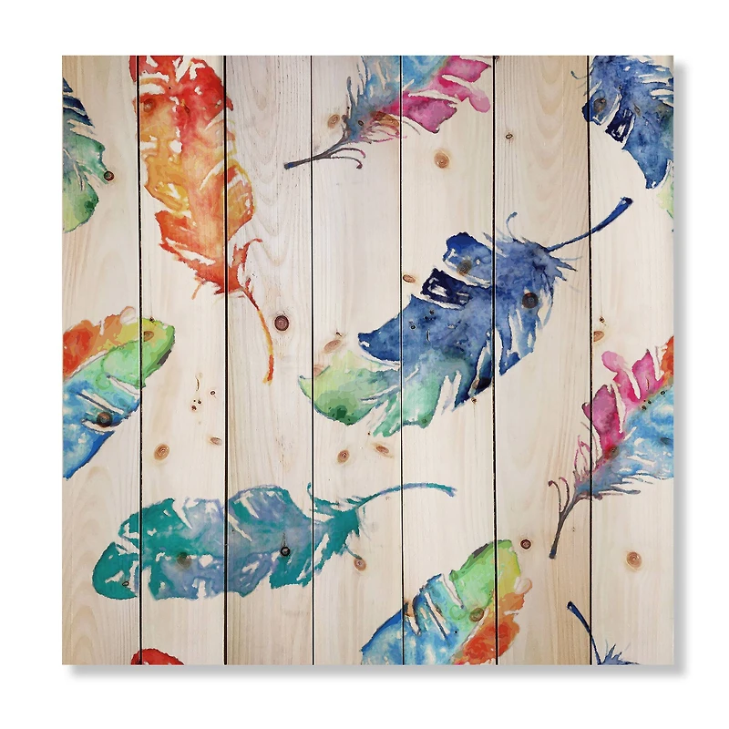 Designart - Ethnic Blue Feathers