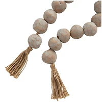 5ft. Paper Mache Round Distressed Beaded Garland with Tassel