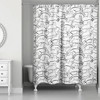 Leaping Cat Pattern II 71" x 74" Shower Curtain