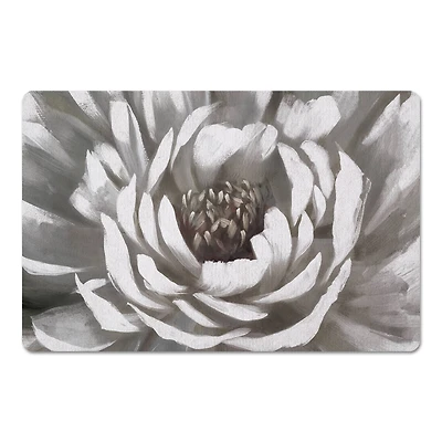 Gray Painterly Bloom Floor Mat