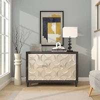 13" Marble Geometric 3-Link Chain Sculpture Décor