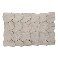 Hello Honey® 24" x 16" Quilted Sage Seashell Applique Cotton Lumbar Pillow