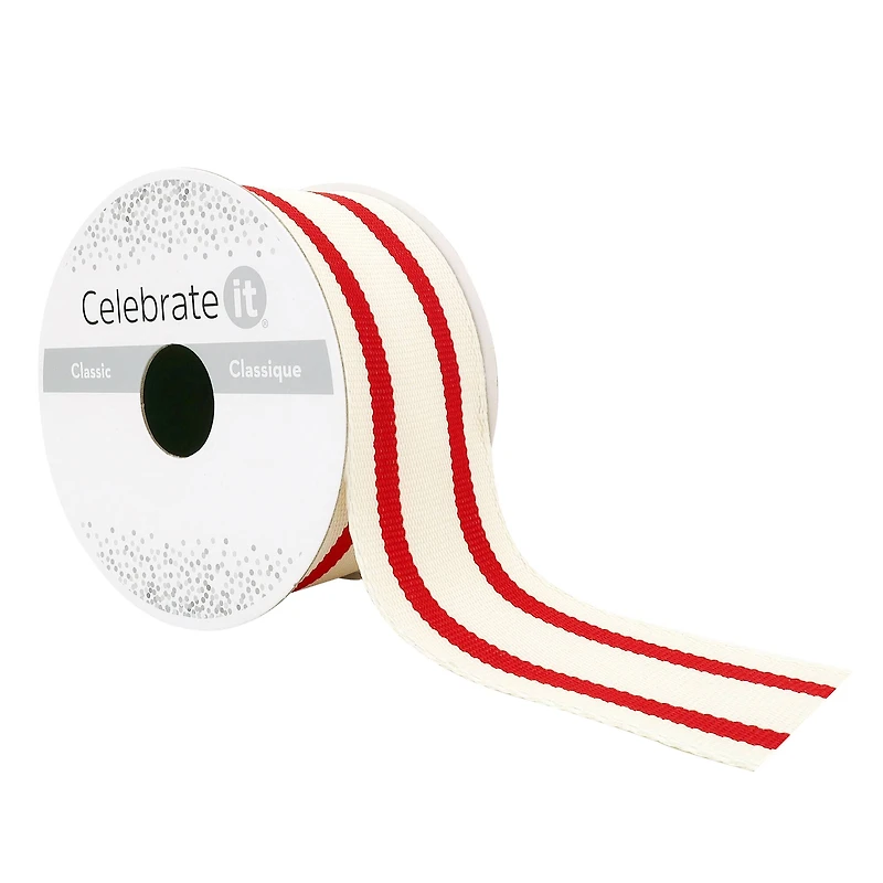 1.5" x 3yd. Wired Ticking Stripe Ribbon by Celebrate It