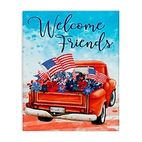 Stupell Industries Welcome Friends Americana Pickup Truck Canvas Wall Art