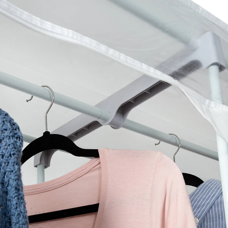 Honey Can Do White Freestanding Storage Closet With Cover