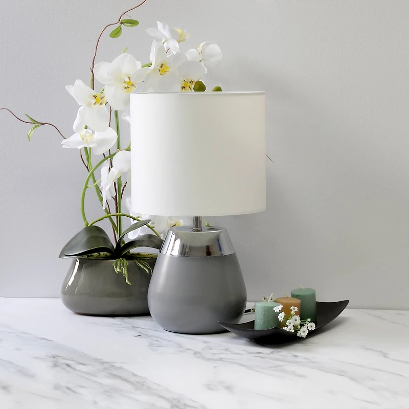 Simple Designs 14" Metal Touch Table Lamp