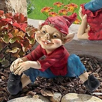 Design Toscano 9.5" Squeegee the Eccentric Elf Garden Gnome Statue