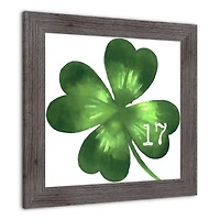 Large Four Leaf Clover Date Framed Print 2 16" x 16" Western Gray Framed Print