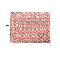Hello Honey® 60" Orange Patterned Cotton Voile Throw