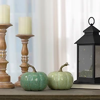 5" Green Fall Harvest Tabletop Pumpkins Set