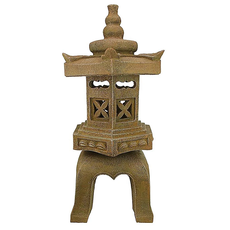 Design Toscano 27" Illuminated Brown Pagoda Lantern LED Statue