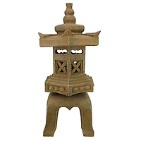 Design Toscano 27" Illuminated Brown Pagoda Lantern LED Statue