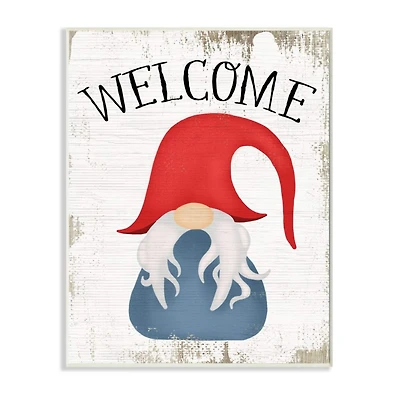 Stupell Industries Welcome Gnome Sign Wooden Wall Plaque