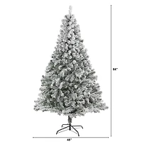 7ft. Unlit Flocked Rock Springs Spruce Artificial Christmas Tree