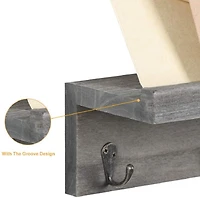 NEX™ 16" Rustic Gray Modern Wall-Mounted 4-Hook Coat Racks, 2ct.