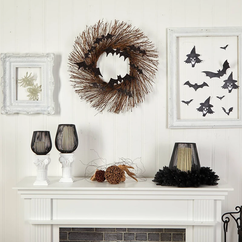 26" Halloween Bats Twig Wreath
