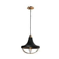 Hello Honey® Robert Stevenson Lighting Presley Caged Trumpet Metal Ceiling Light