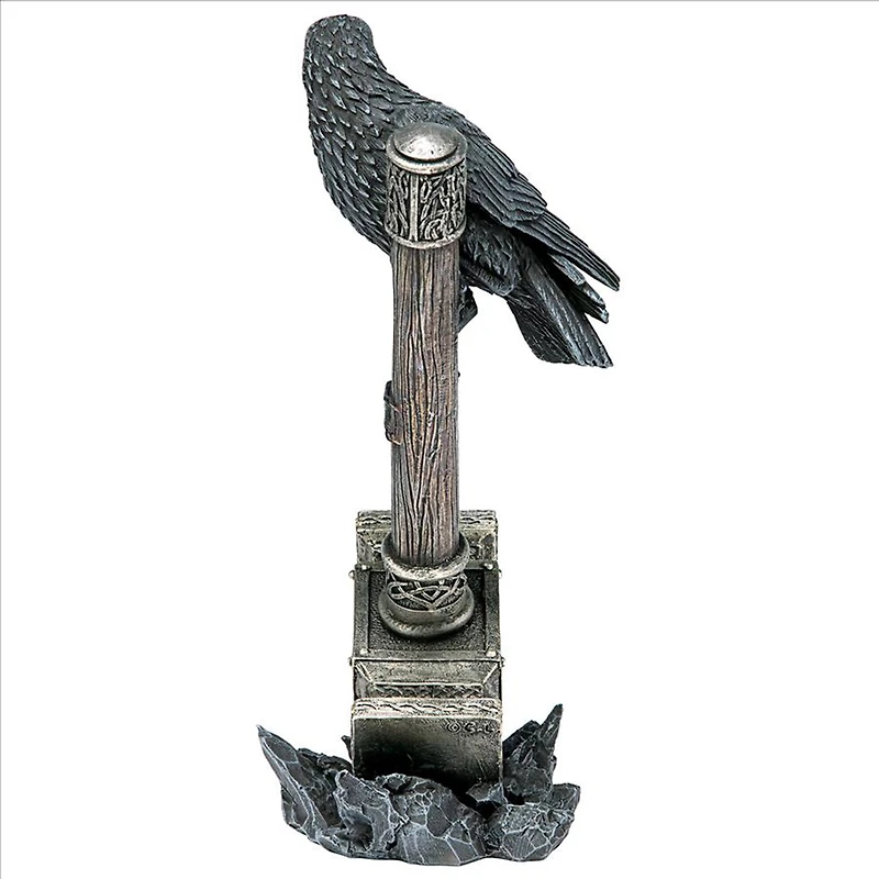 9" Raven Guardian of Thor's Thunder Hammer Statue
