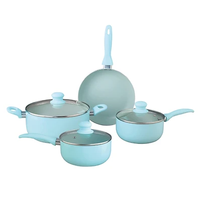 Brentwood Blue 7-Piece Aluminum Non-Stick Cookware Set