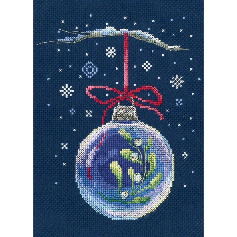 RTO Ball with a Sprig of Mistletoe Counted Cross Stitch Kit