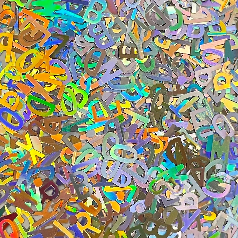 Specialty Polyester Glitter Silver Holographic Letters by Recollections™