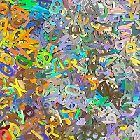 Specialty Polyester Glitter Silver Holographic Letters by Recollections™