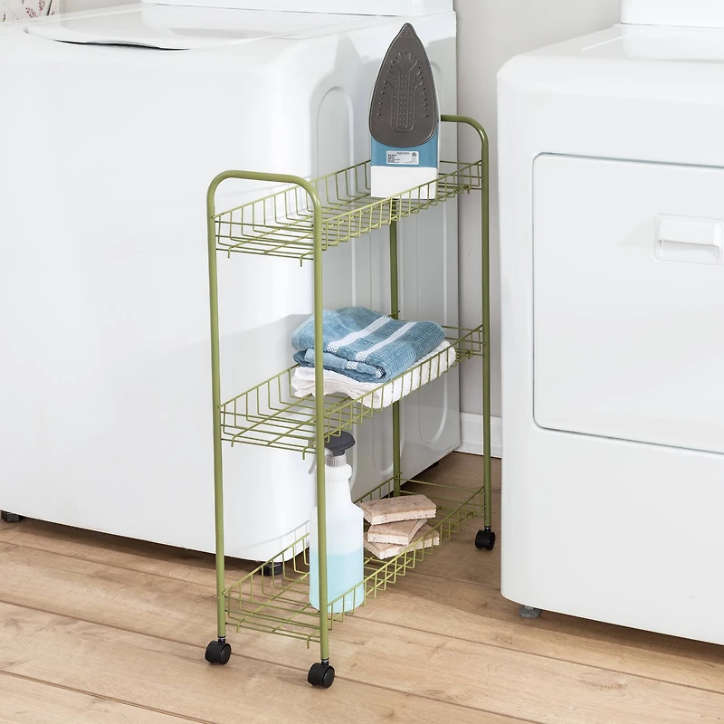 Honey Can Do Olive 3-Tier Rolling Cart