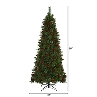 7.5ft. Pre-Lit Norway Mixed Pine Artificial Christmas Tree, Clear LED Lights