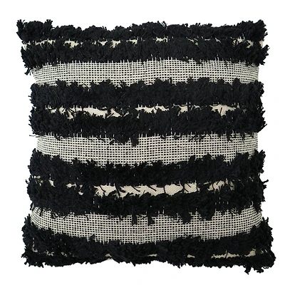 American Art Décor™ Handwoven Navy Blue & White Boho Decorative Throw Pillow