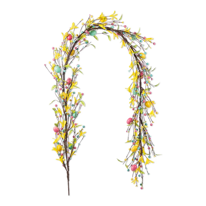 Glitzhome® 6ft Easter Egg & Flower Garland