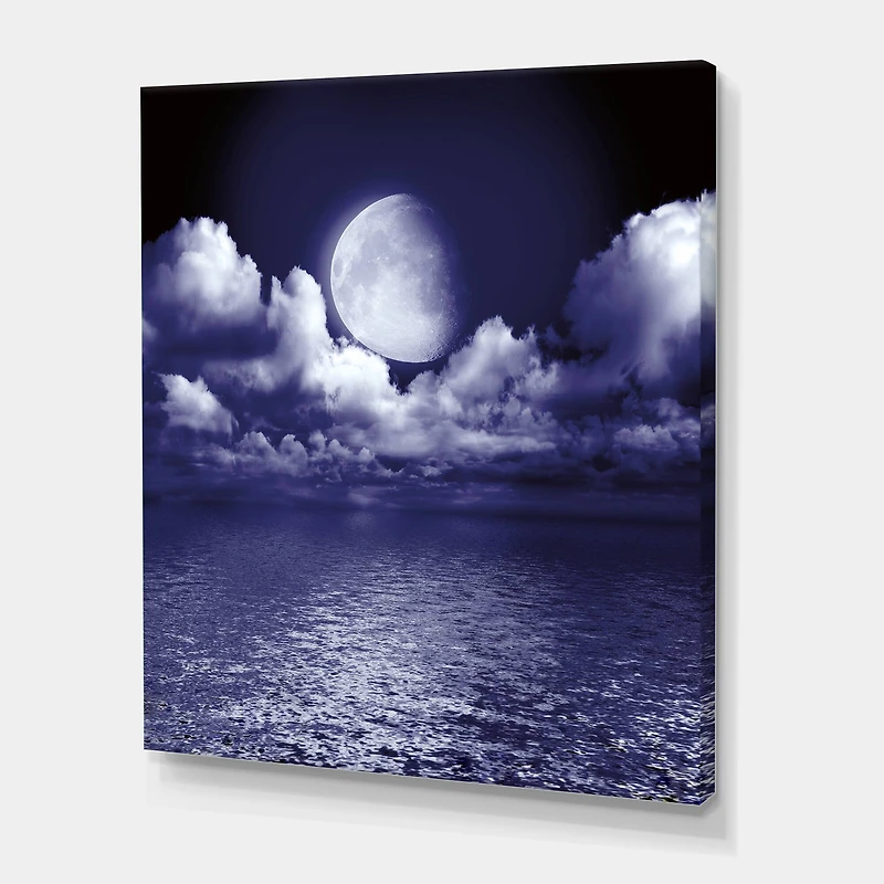 Designart - Full Moon In Cloudy Night Sky V