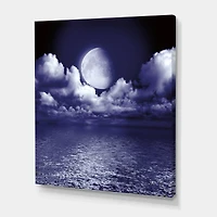 Designart - Full Moon In Cloudy Night Sky V
